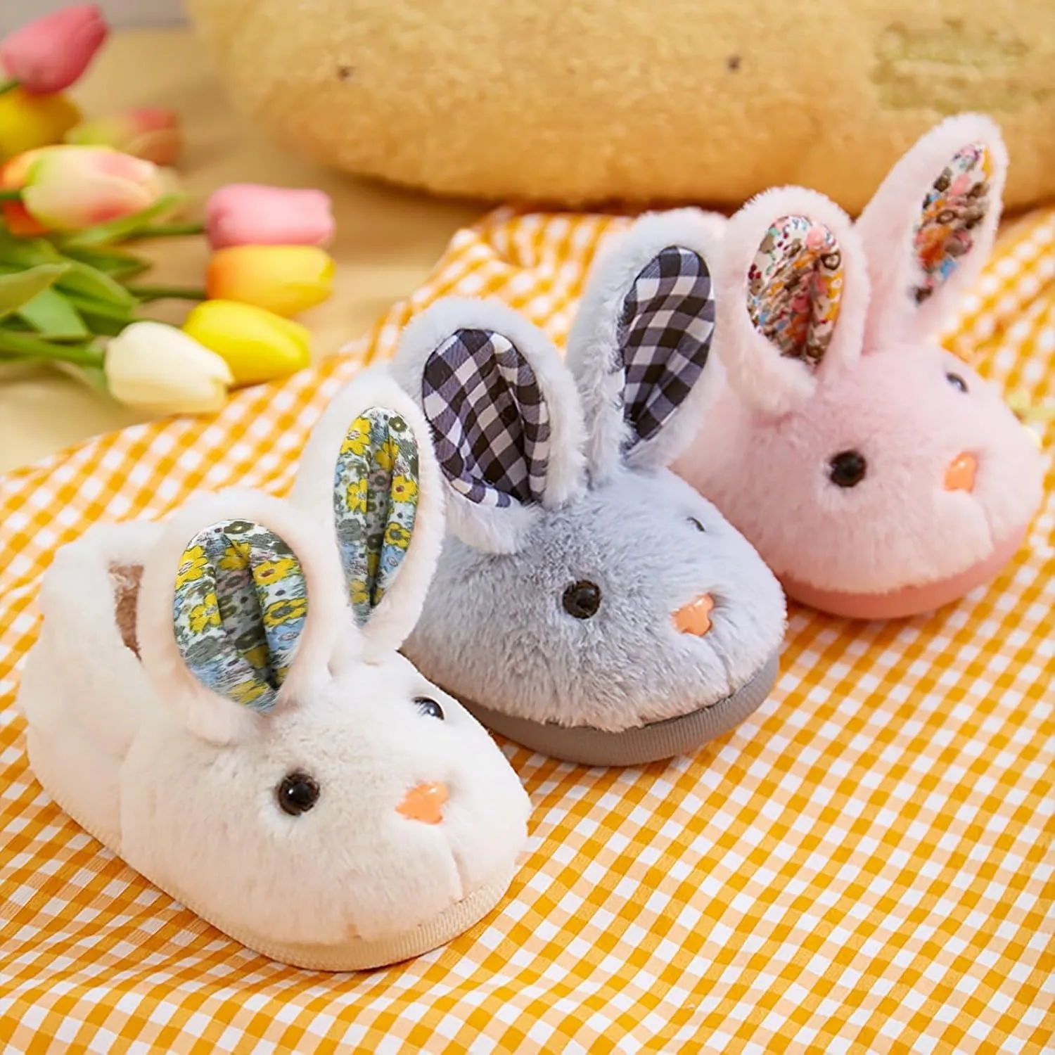 Toddler Bunny Slippers For Girls Boys Winter Warm House Shoes For Kids Winter Home Slippers Indoor Non Slip Slippers