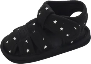 Toddler Cotton Gldiator Sandals Comfy Breathable Closed Toe Flat Shoes Baby Boys Girls Indoor Infant Walking Shoes