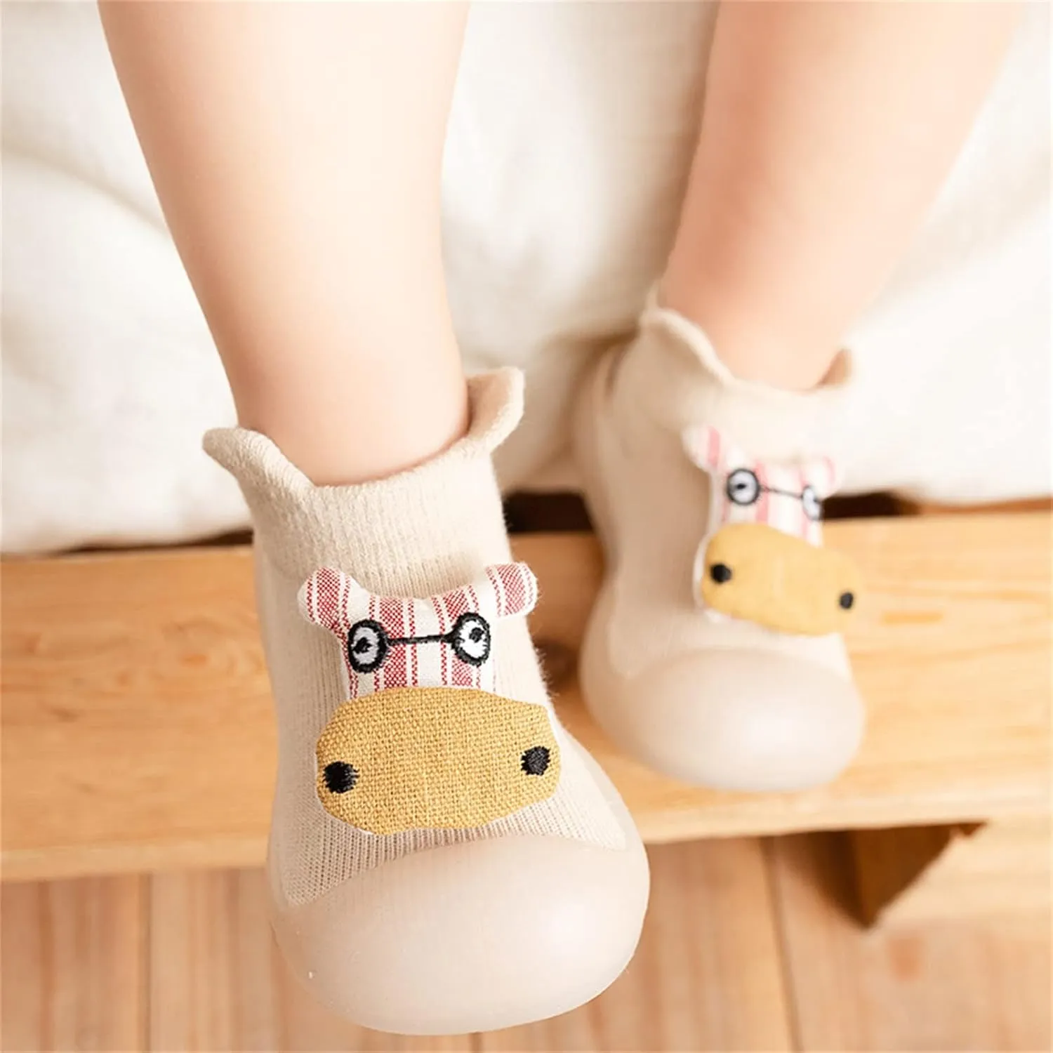 Toddler Cute Cartoon Socks Shoes Boys Girls First Walking Shoes Soft Soles Non Slip Shoes Baby Sock Shoes
