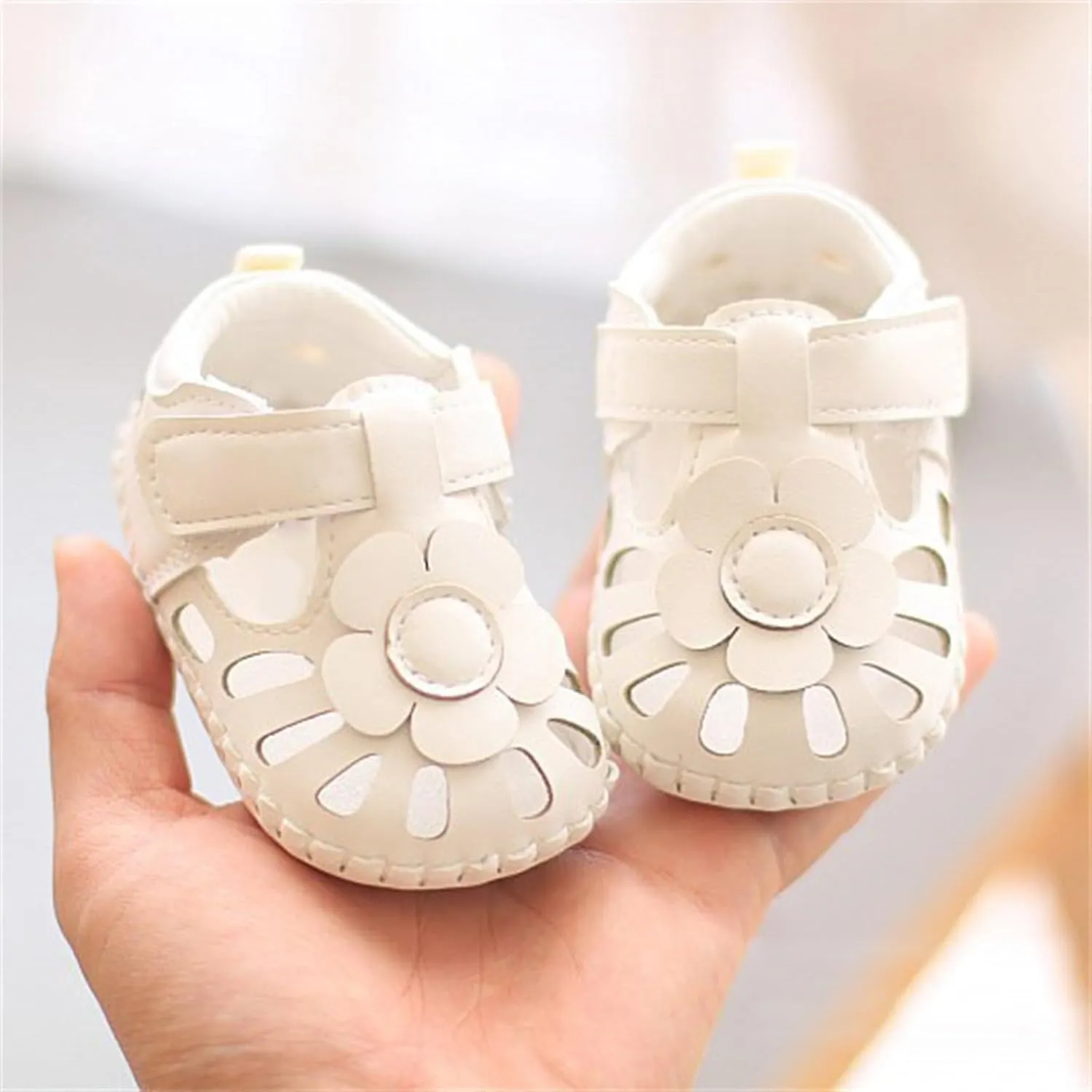 toddler dress sandal Breathable Shoes Flower Baby Soft Shoe Cover 0 To 18 Months