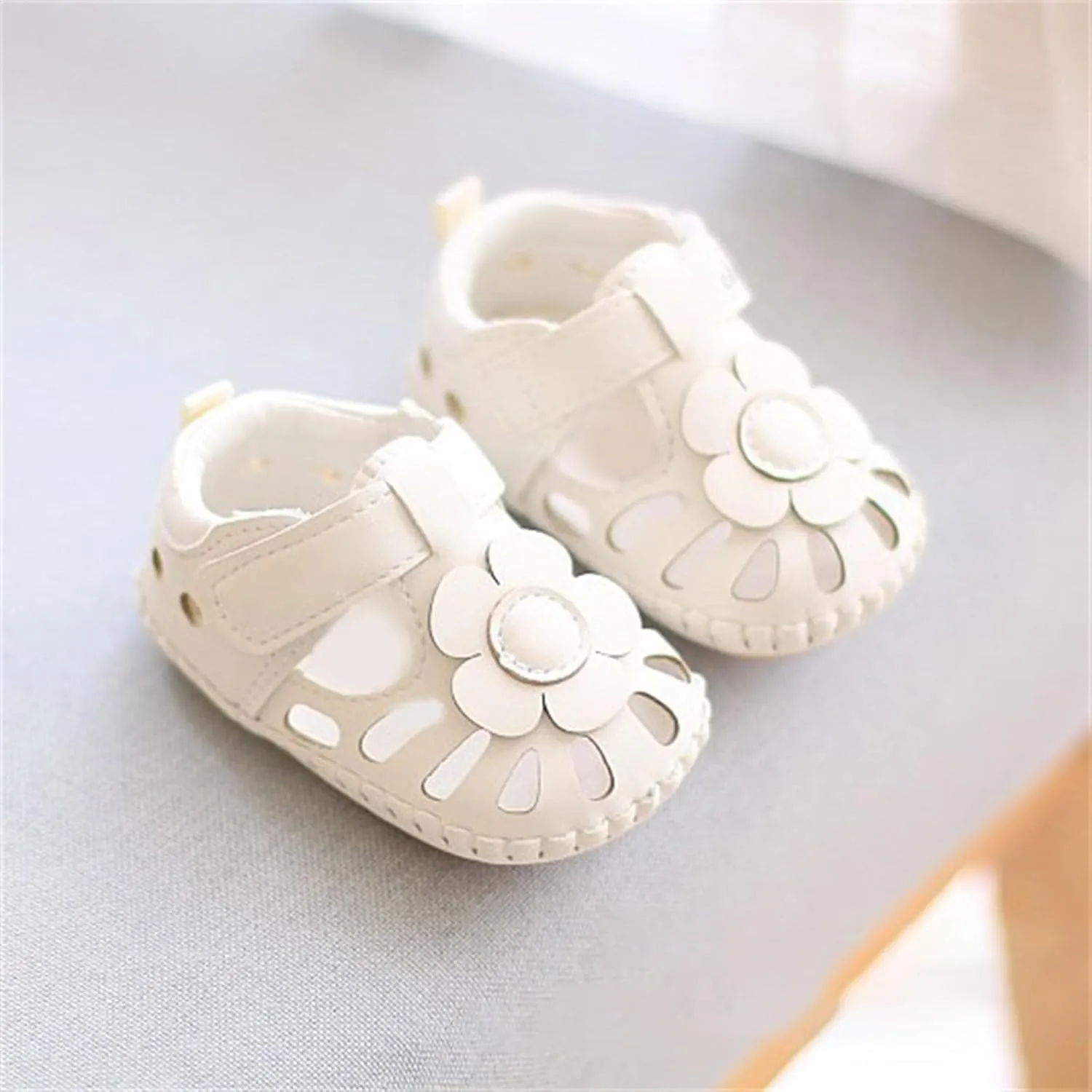 toddler dress sandal Breathable Shoes Flower Baby Soft Shoe Cover 0 To 18 Months
