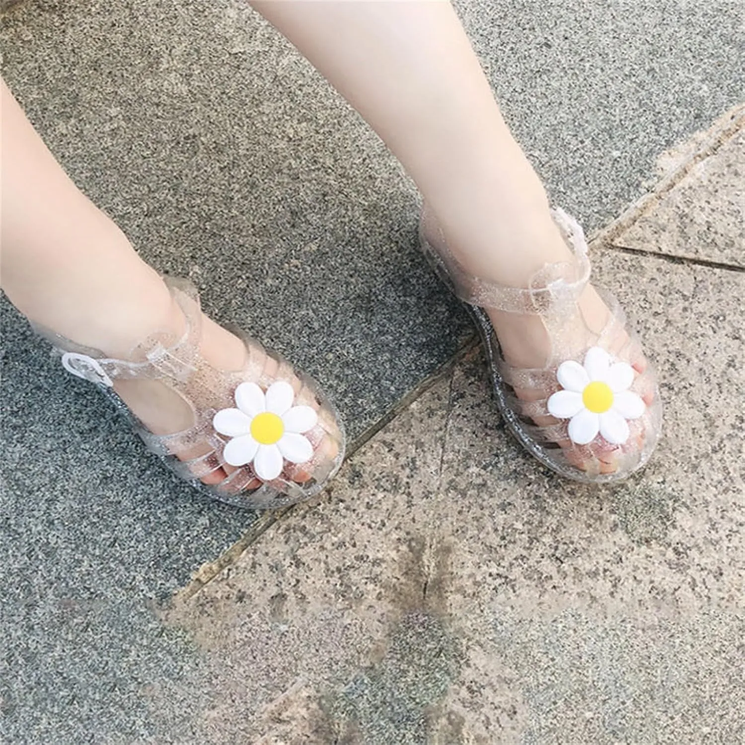 Toddler Girl Sandal Toddler Girls Shoes Breathable Shoes Flower Patterned Baby Soft Shoe Covers Beach Sandals for Girls
