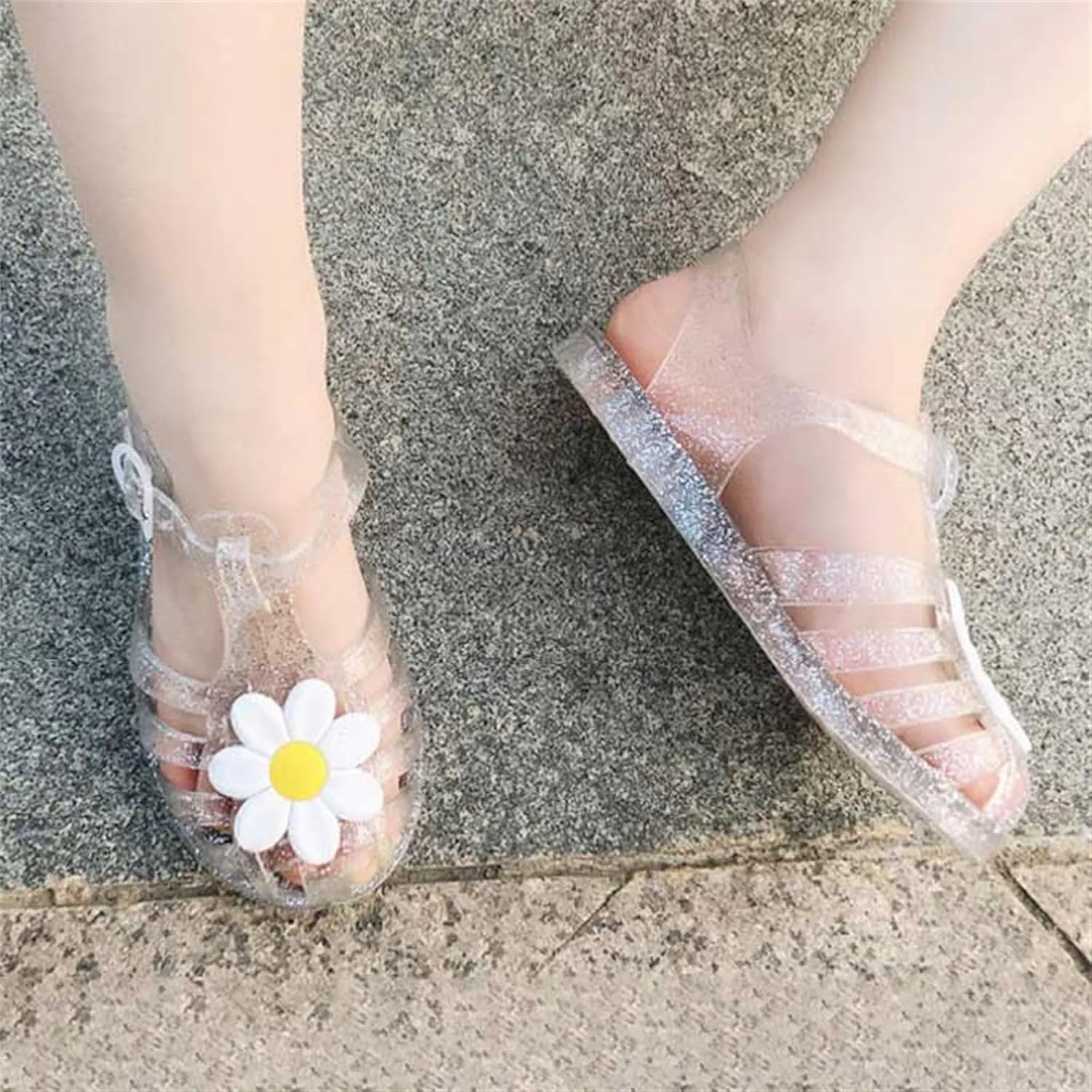Toddler Girl Sandal Toddler Girls Shoes Breathable Shoes Flower Patterned Baby Soft Shoe Covers Beach Sandals for Girls