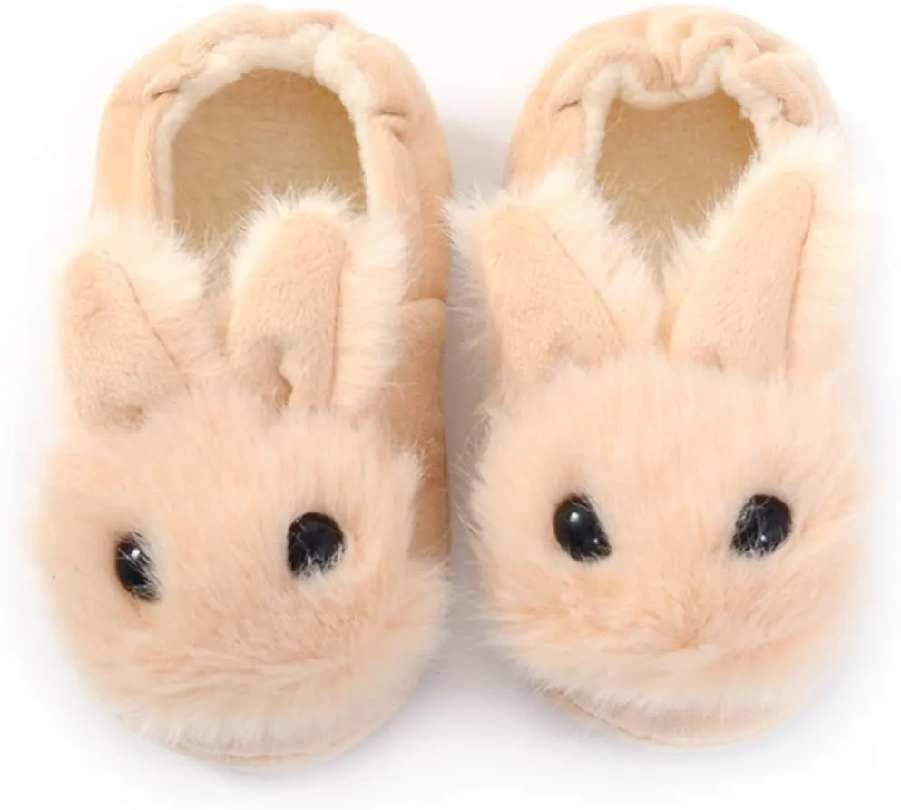 Toddler Girls Slippers Cartoon Plush Warm Shoes