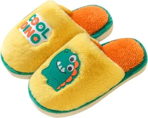 Toddler House Shoes Boys Non Slip Dinosaur Slipper Baby Plush Warm Slip On Slippers Soft Sole Baby Walking Shoes