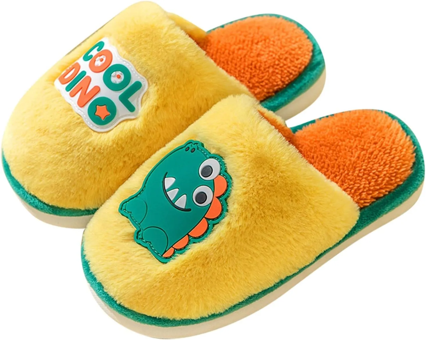 Toddler House Shoes Boys Non Slip Dinosaur Slipper Baby Plush Warm Slip On Slippers Soft Sole Baby Walking Shoes