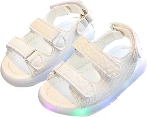 Toddler Kids Boys Girls Baby Light Up Sandals Sport Summer LED Luminous Sneakers Non-slip Breathable Open Toed Sandals