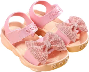 Toddler Kids Infant Girls Soild Bowknot Princress Shoes Soft Sole Non Slip First Walkers Prewalker Beach Kids Strap