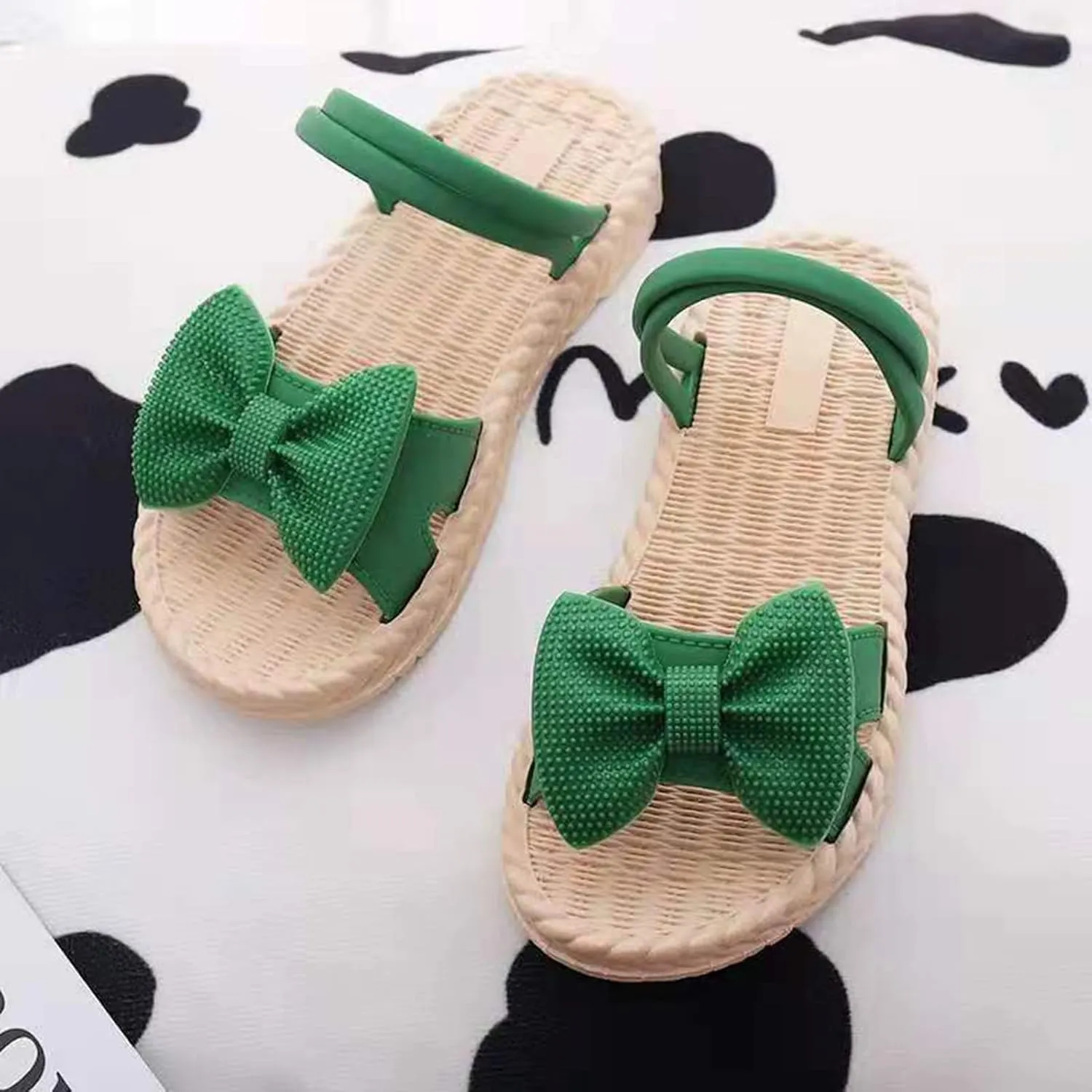 Toddler Kids Infant Girls Soild Bowknot Princress Shoes Soft Sole Non Slip First Walkers Prewalker Beach Slide on Shoes
