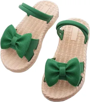 Toddler Kids Infant Girls Soild Bowknot Princress Shoes Soft Sole Non Slip First Walkers Prewalker Beach Slide on Shoes