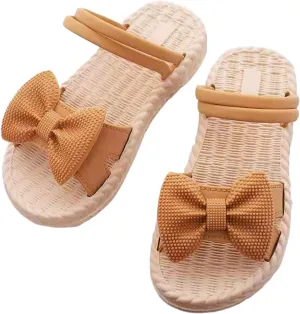 Toddler Kids Infant Girls Soild Bowknot Princress Shoes Soft Sole Non Slip First Walkers Prewalker Soccer Slide Sandals