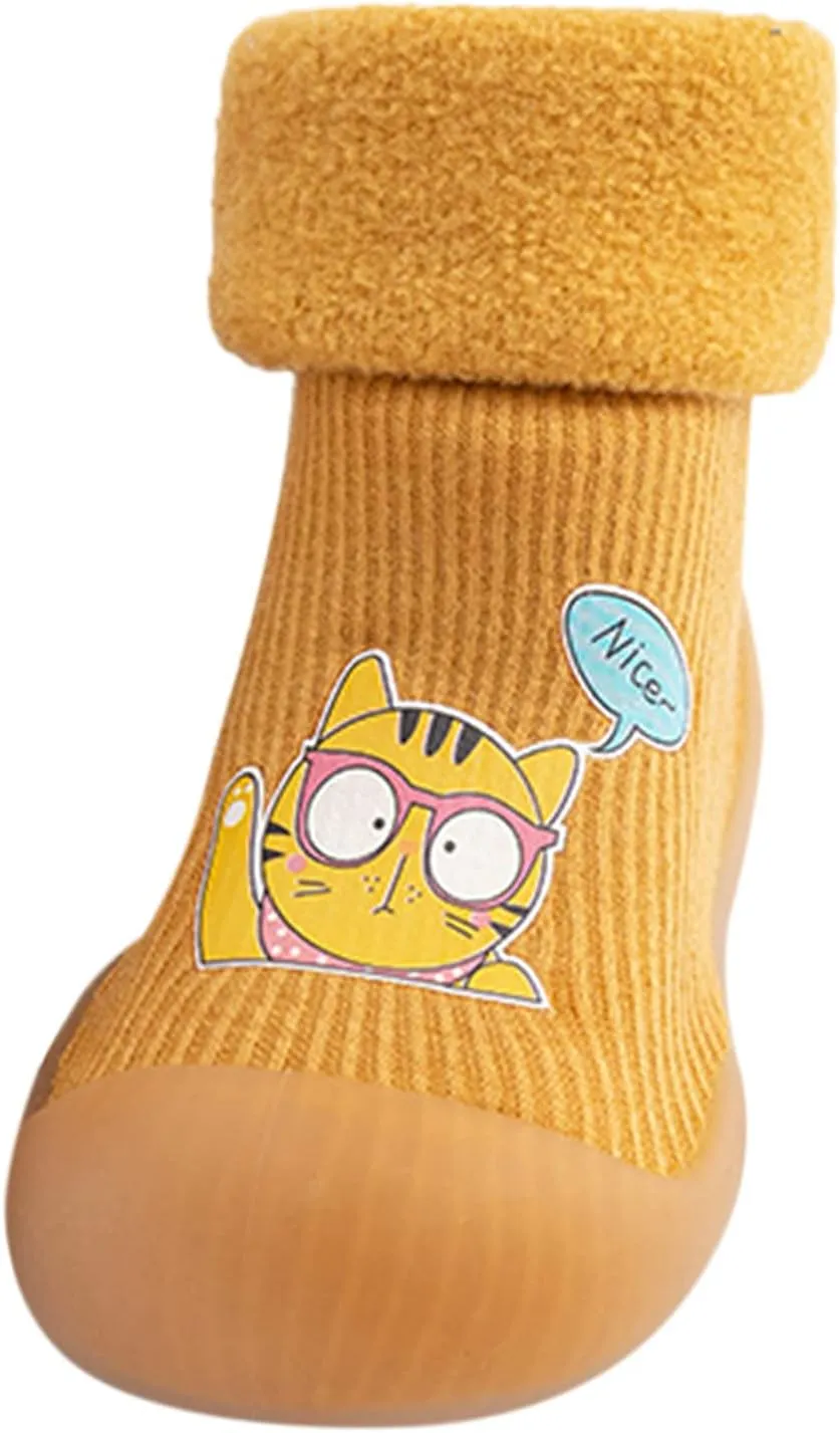 Toddler Light up Shoes Girls Rubber Boys Girls Sole Toddler Knit Soft Warm Baby Stocking Shoes Shoes for Girls