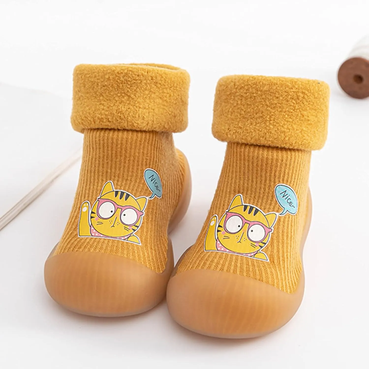 Toddler Light up Shoes Girls Rubber Boys Girls Sole Toddler Knit Soft Warm Baby Stocking Shoes Shoes for Girls