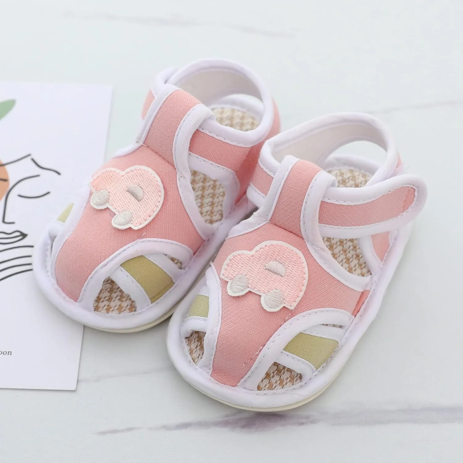 Toddler Sandals Little Car Baby Cotton Sandals Light Soft Sole CAR Decoration Toddler Sandals Beach Pool Slippers