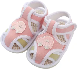 Toddler Sandals Little Car Baby Cotton Sandals Light Soft Sole CAR Decoration Toddler Sandals Beach Pool Slippers