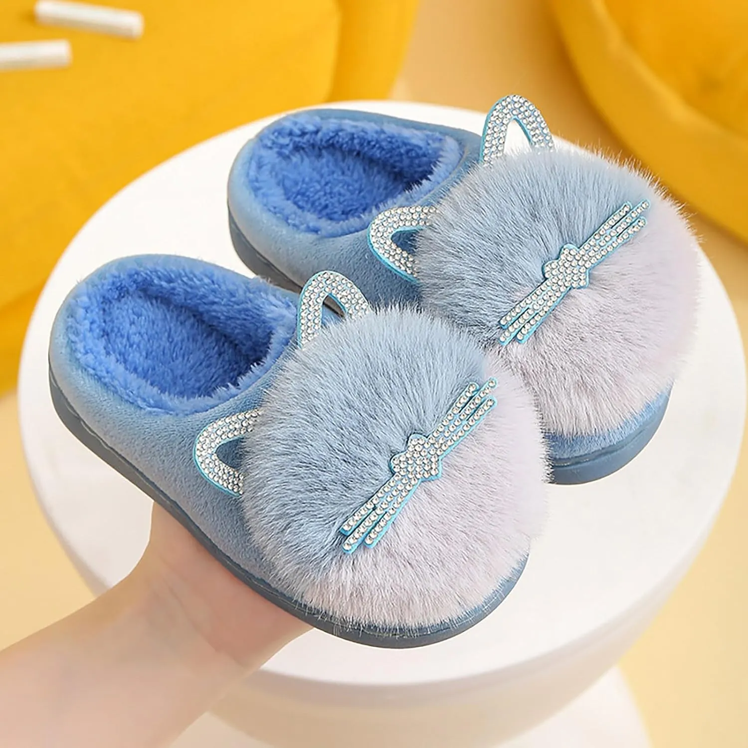 Toddler Slippers Girls Boys Soft Sole Non Slip Socks Slippers First Walking Shoes Fleece Fluff ?All Slipper