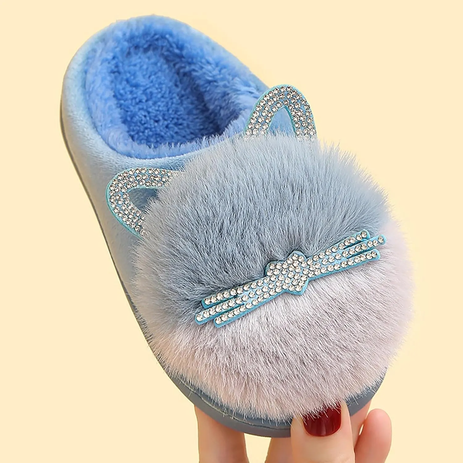 Toddler Slippers Girls Boys Soft Sole Non Slip Socks Slippers First Walking Shoes Fleece Fluff ?All Slipper
