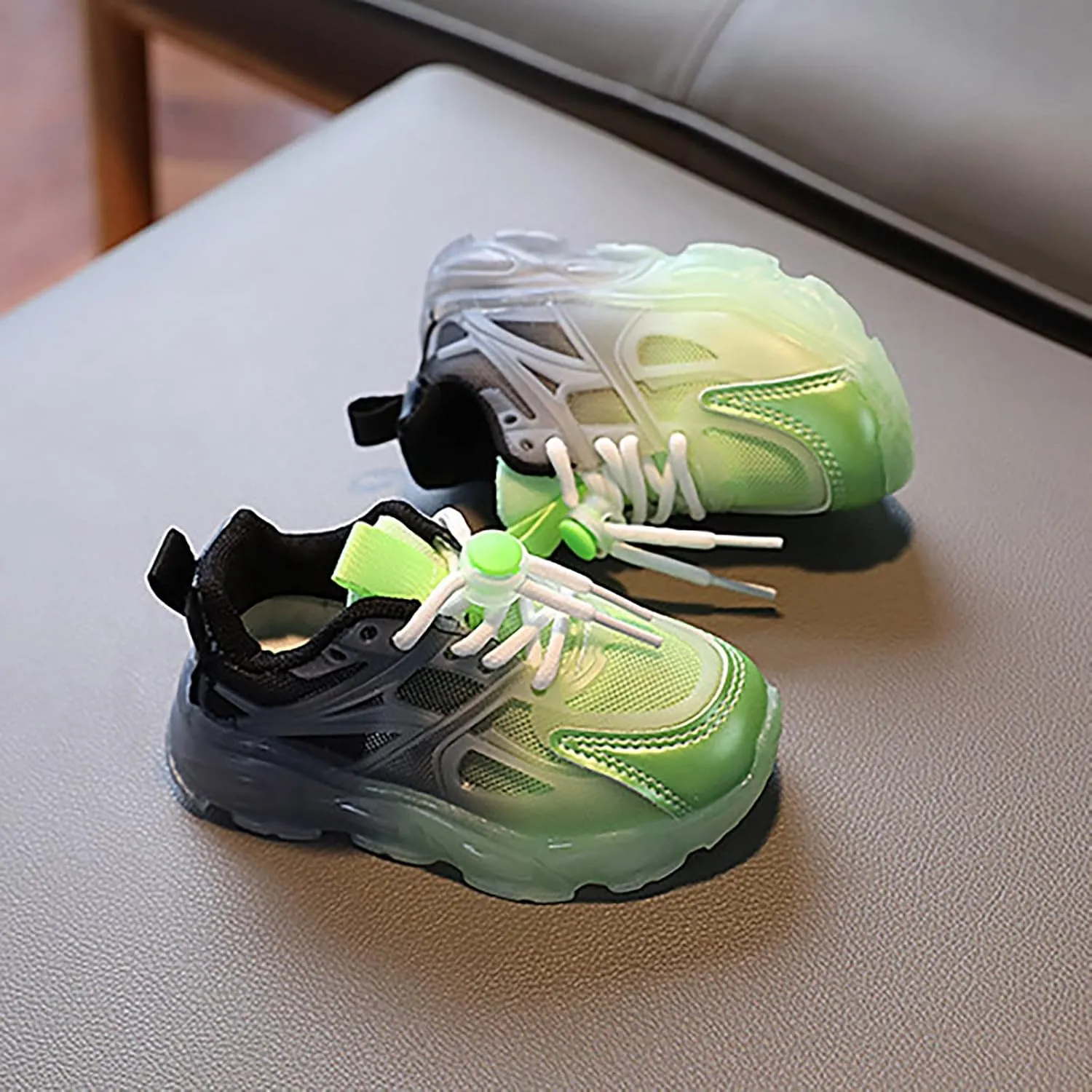 Toddler Sneaker Shoes Children's Sneakers Color Gradient LED Light Shoes Dad Shoes Soft Soles Size 7 Toddler Shoes