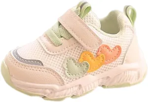Toddler Sneakers Children's Sports Mesh Shoes Unisex Heart Decoration for Kids 3 to 18 Toddler Shoes Boys Size 6 Wide