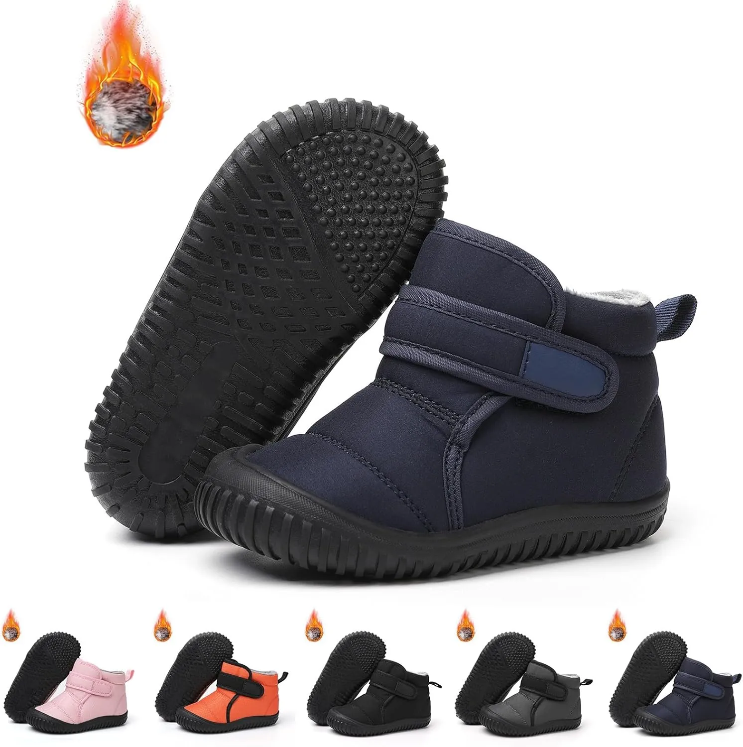 Toddler Winter Snow Boots Boys Girls Cold Weather Baby Faux Fur Shoes Toddler Soft Bottom Breathable Shoes Girls