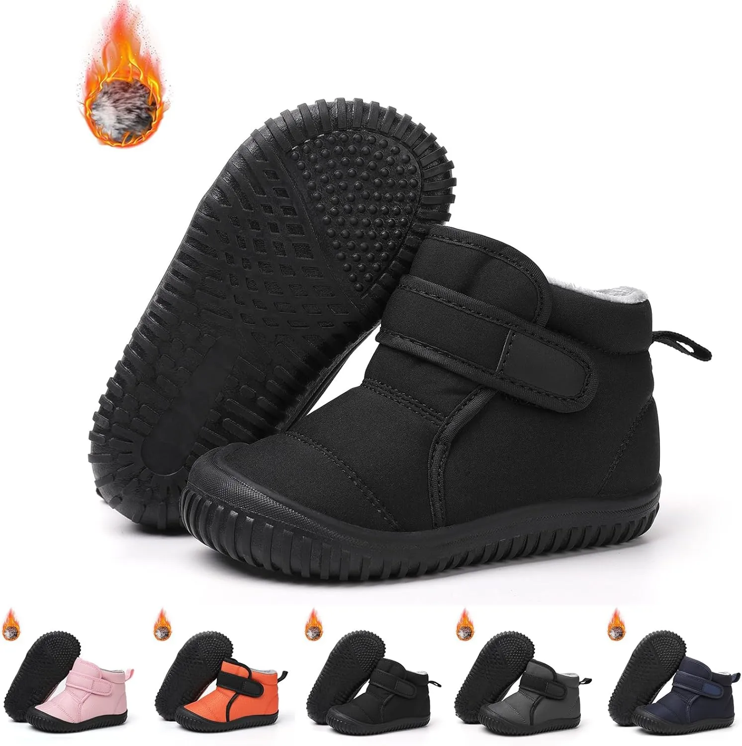 Toddler Winter Snow Boots Boys Girls Cold Weather Baby Faux Fur Shoes Toddler Soft Bottom Breathable Shoes Girls