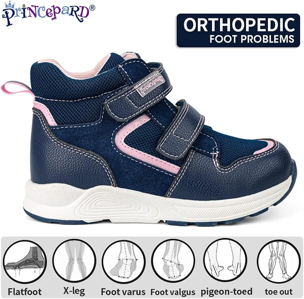 Toddlers Orthopedic ShoesKids High-top Corrective Sneakers for Boys and Girls with Arch and Ankle Support, Non-Slip Soles