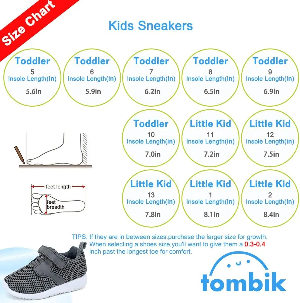 tombik Toddler Shoes, Boys & Girls Lightweight Sneaker, Breathable Tennis Running Shoes for Active Play, Playground Fun, School