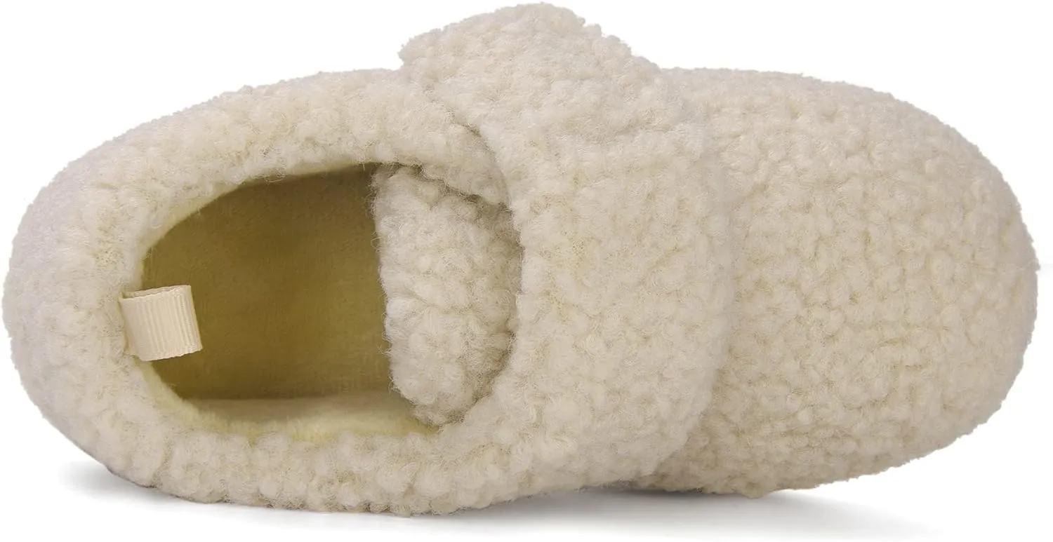 VONMAY Kids Cozy Toddler Fleece Slippers for Boys Girls, Soft & Warm Indoor Shoes with Adjustable Hook & Loop Closure  Perfect for Indoor & Outdoor