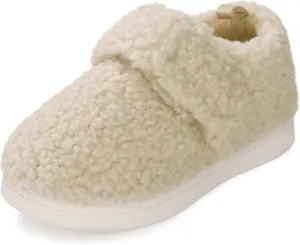 VONMAY Kids Cozy Toddler Fleece Slippers for Boys Girls, Soft & Warm Indoor Shoes with Adjustable Hook & Loop Closure  Perfect for Indoor & Outdoor