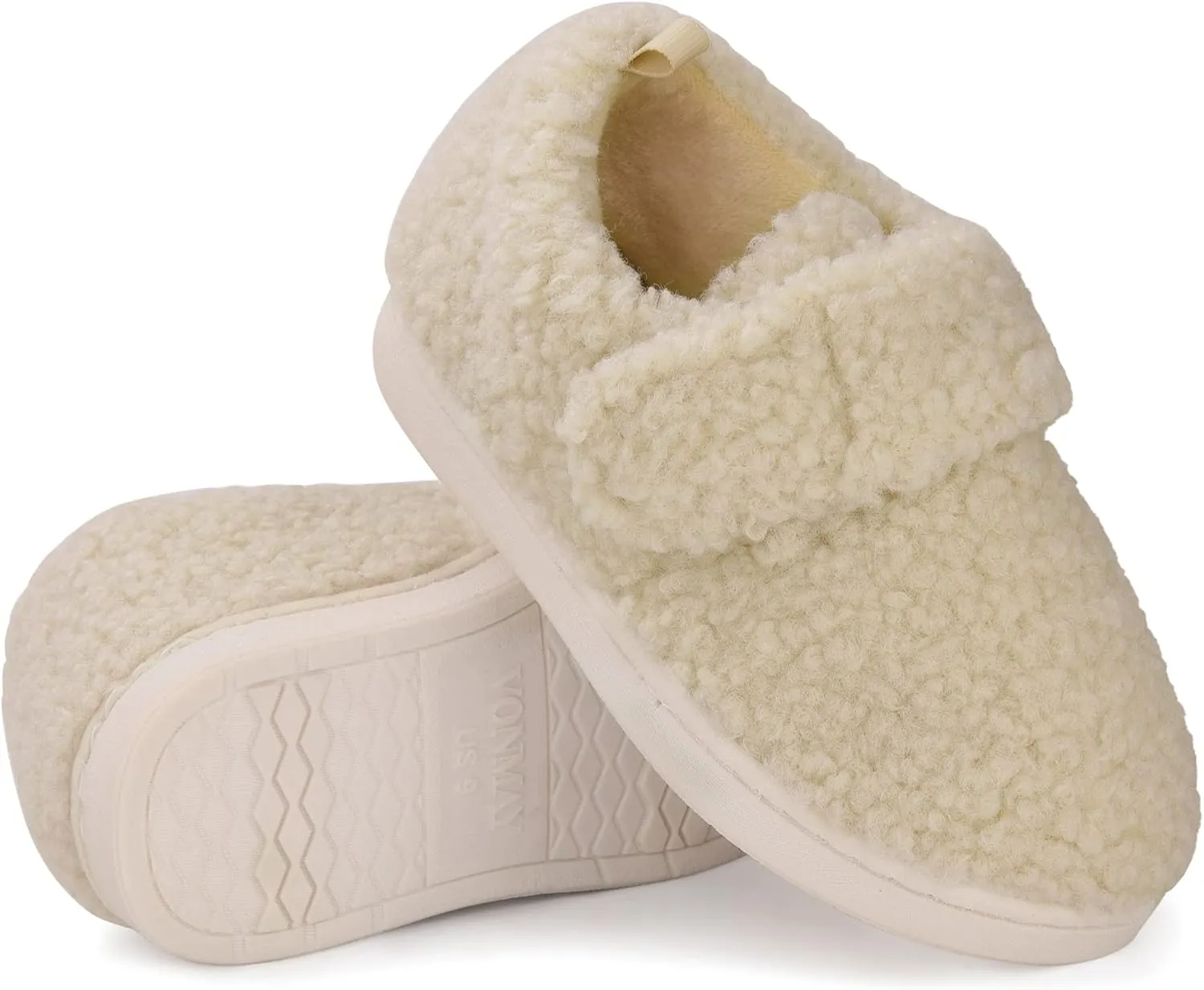 VONMAY Kids Cozy Toddler Fleece Slippers for Boys Girls, Soft & Warm Indoor Shoes with Adjustable Hook & Loop Closure  Perfect for Indoor & Outdoor