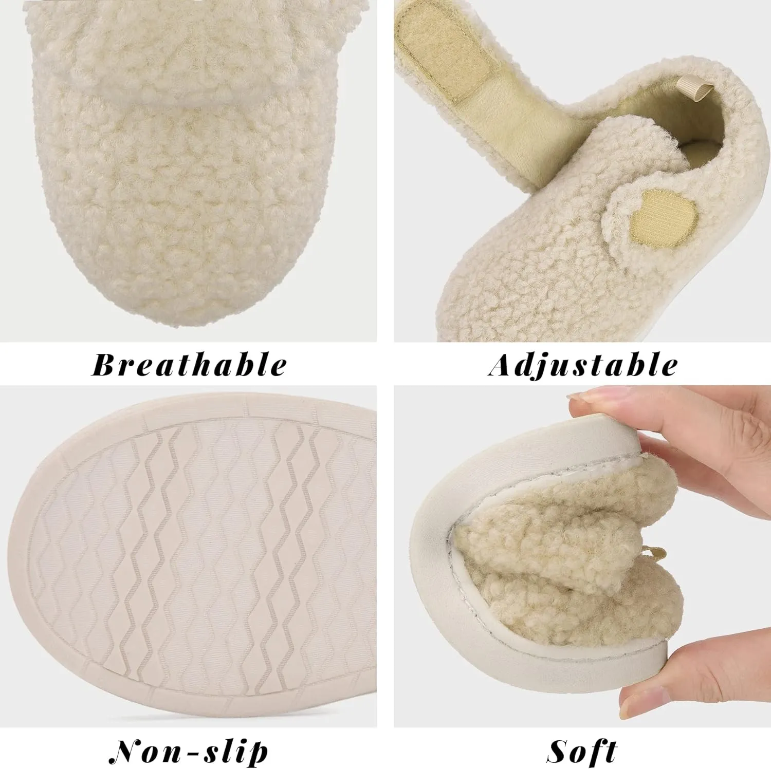 VONMAY Kids Cozy Toddler Fleece Slippers for Boys Girls, Soft & Warm Indoor Shoes with Adjustable Hook & Loop Closure  Perfect for Indoor & Outdoor