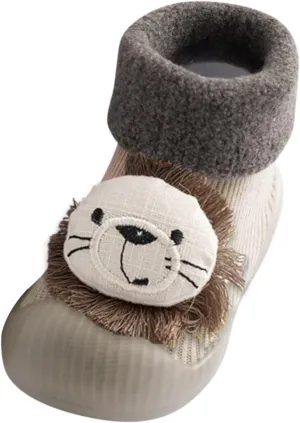 Walking Shoes Stocking Soft Slipper Toddler Rubber Girls Baby Shoes Socks Knit Boys Warm Sole Kids Non-Slip Rubber Sole