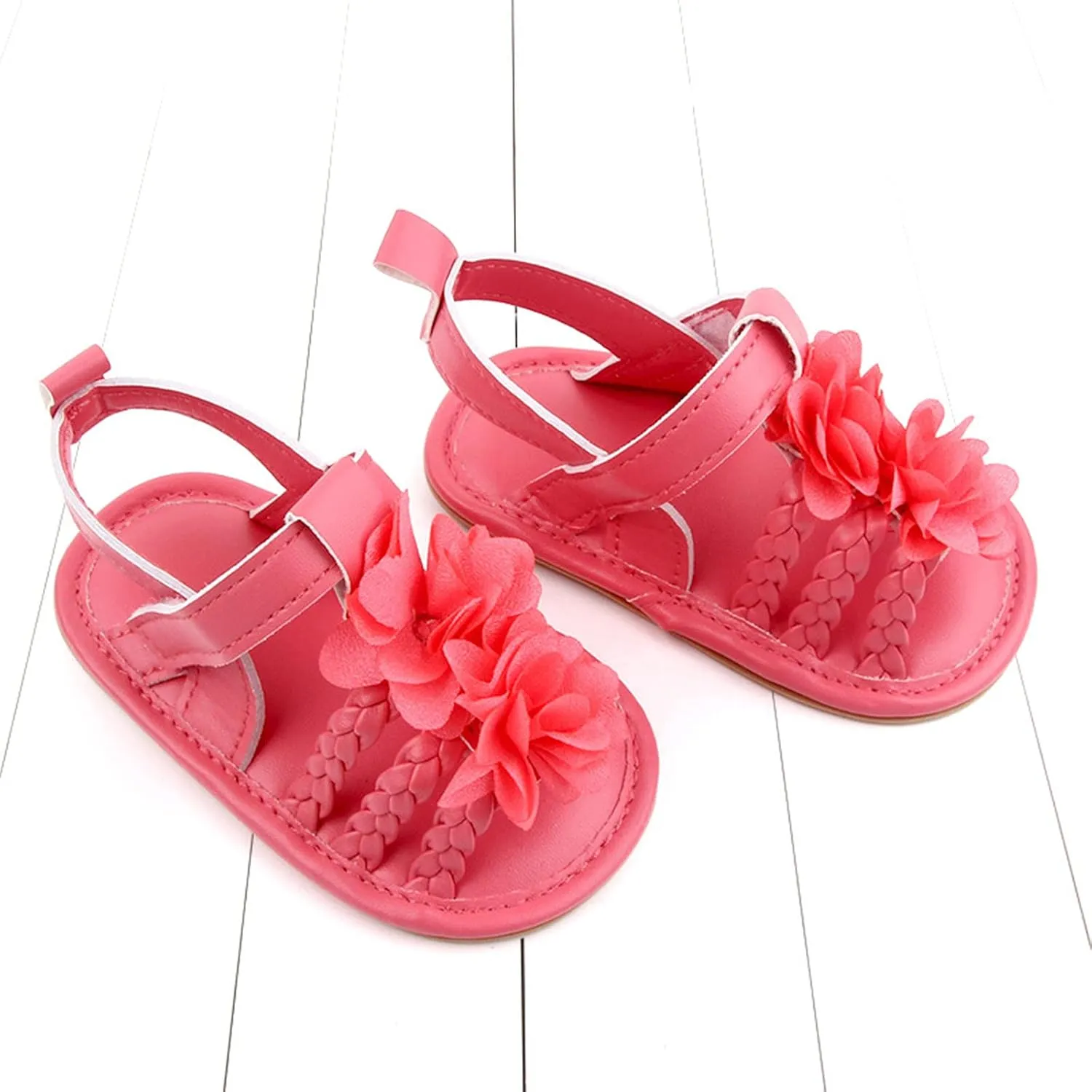 Walking Soft Non-Slip Sandals Baby Rubber Shoes Flat Boys Girls Sole Bow Summer Baby Shoes Toddler Girl Dress Shoes