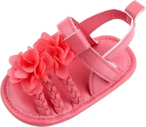 Walking Soft Non-Slip Sandals Baby Rubber Shoes Flat Boys Girls Sole Bow Summer Baby Shoes Toddler Girl Dress Shoes