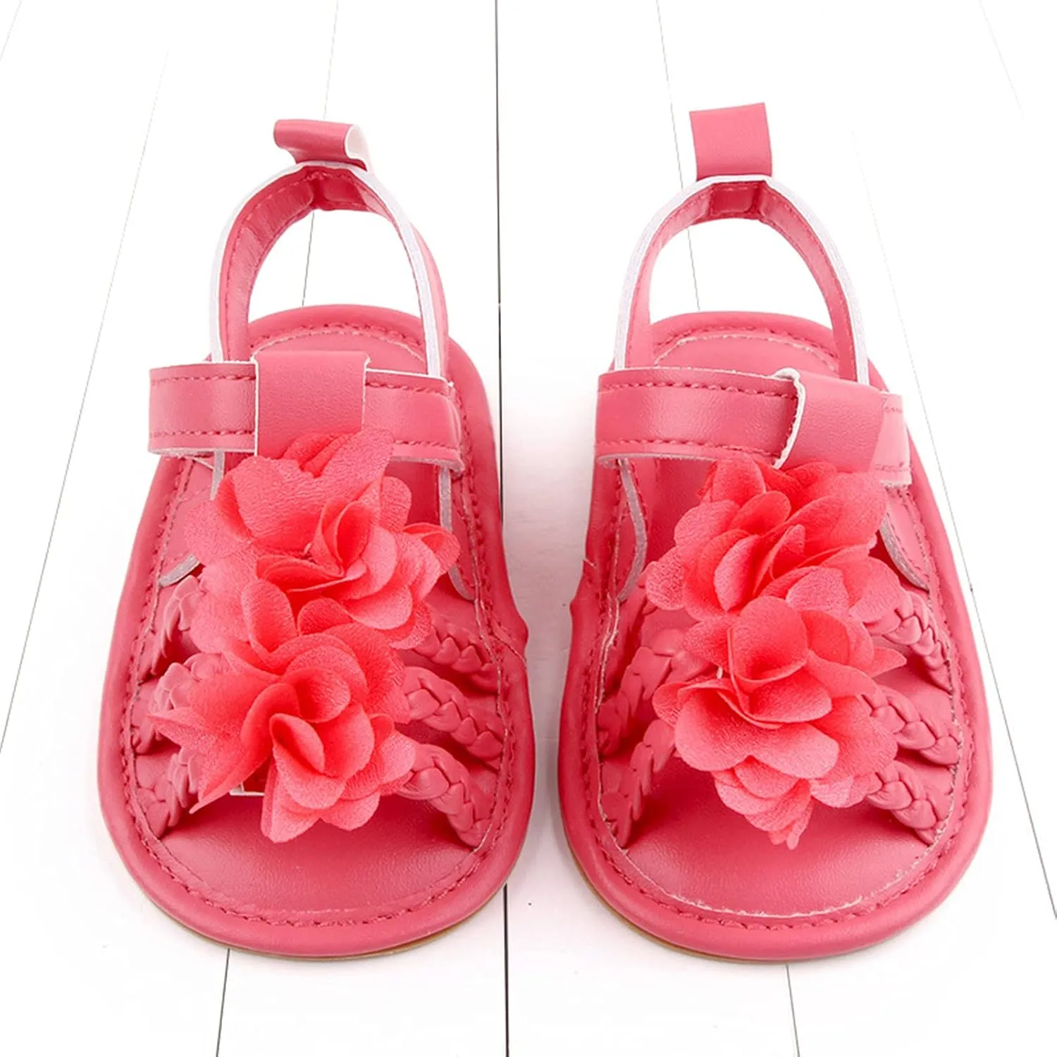 Walking Soft Non-Slip Sandals Baby Rubber Shoes Flat Boys Girls Sole Bow Summer Baby Shoes Toddler Girl Dress Shoes