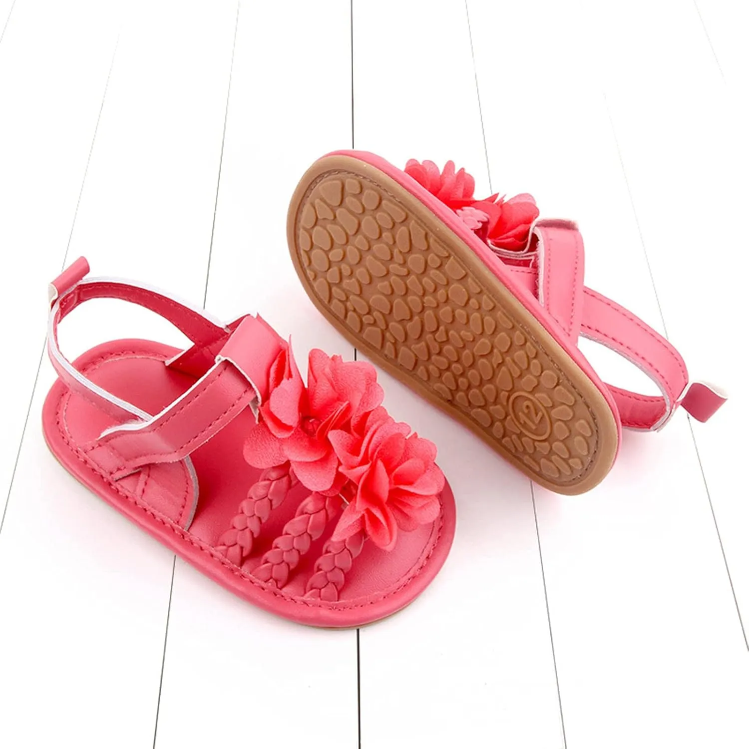 Walking Soft Non-Slip Sandals Baby Rubber Shoes Flat Boys Girls Sole Bow Summer Baby Shoes Toddler Girl Dress Shoes