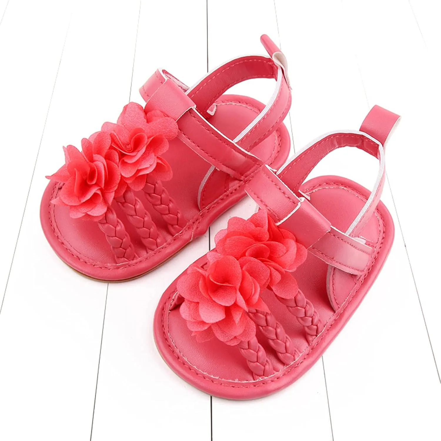 Walking Soft Non-Slip Sandals Baby Rubber Shoes Flat Boys Girls Sole Bow Summer Baby Shoes Toddler Girl Dress Shoes