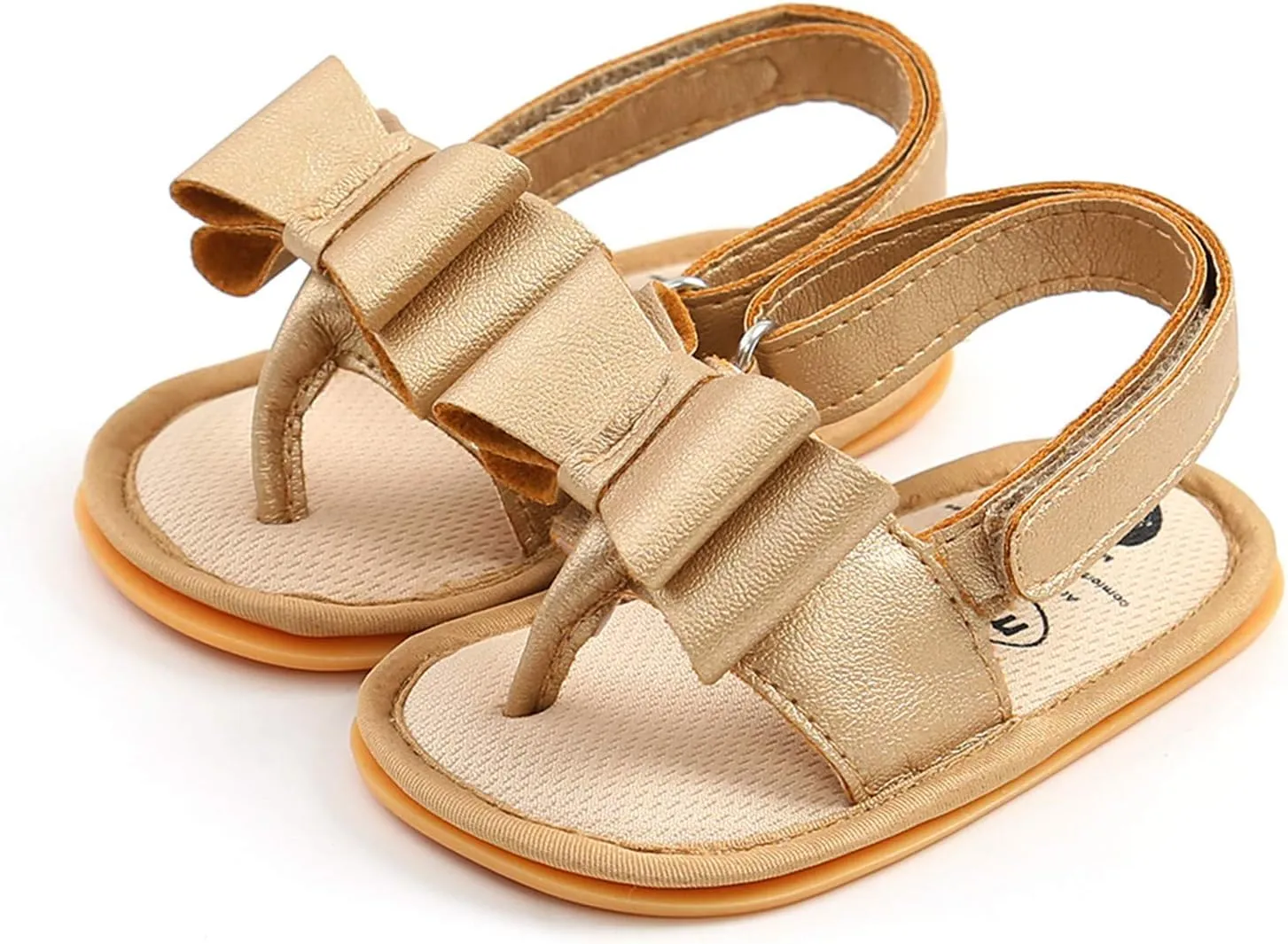 Walking Summer Girls Flat Shoes Boys Sole Rubber Bow Baby Non-Slip Soft Sandals Baby Shoes Toddler Slide Sandals Girls