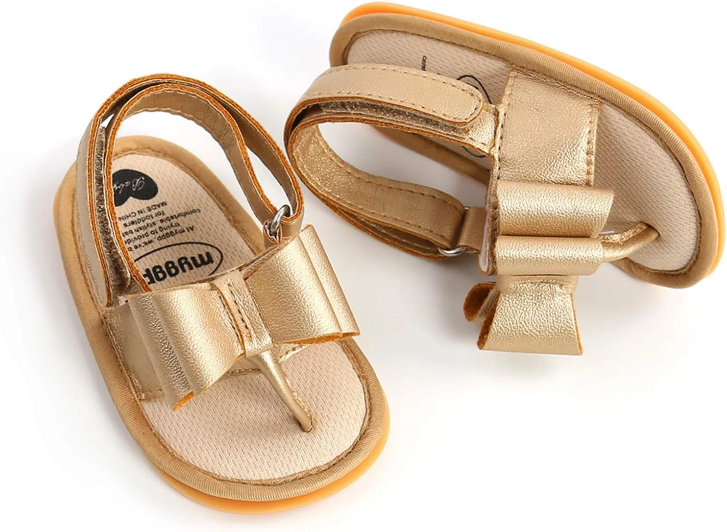 Walking Summer Girls Flat Shoes Boys Sole Rubber Bow Baby Non-Slip Soft Sandals Baby Shoes Toddler Slide Sandals Girls