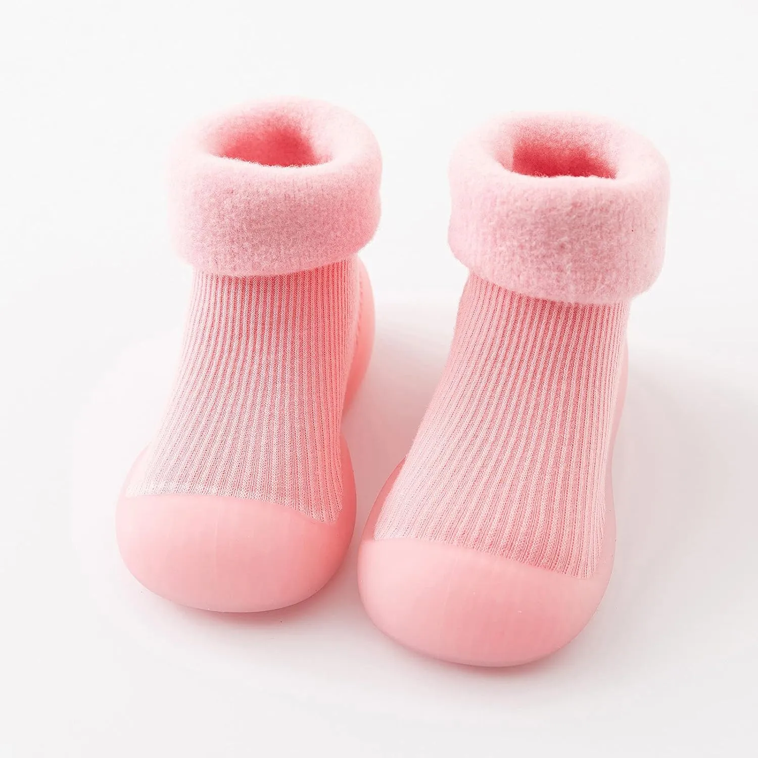 Warm Baby Sock Shoes Infant Non Slip Floor Slipper for Toddler First Walking Breathable Slippers with Soft Rubber Sole
