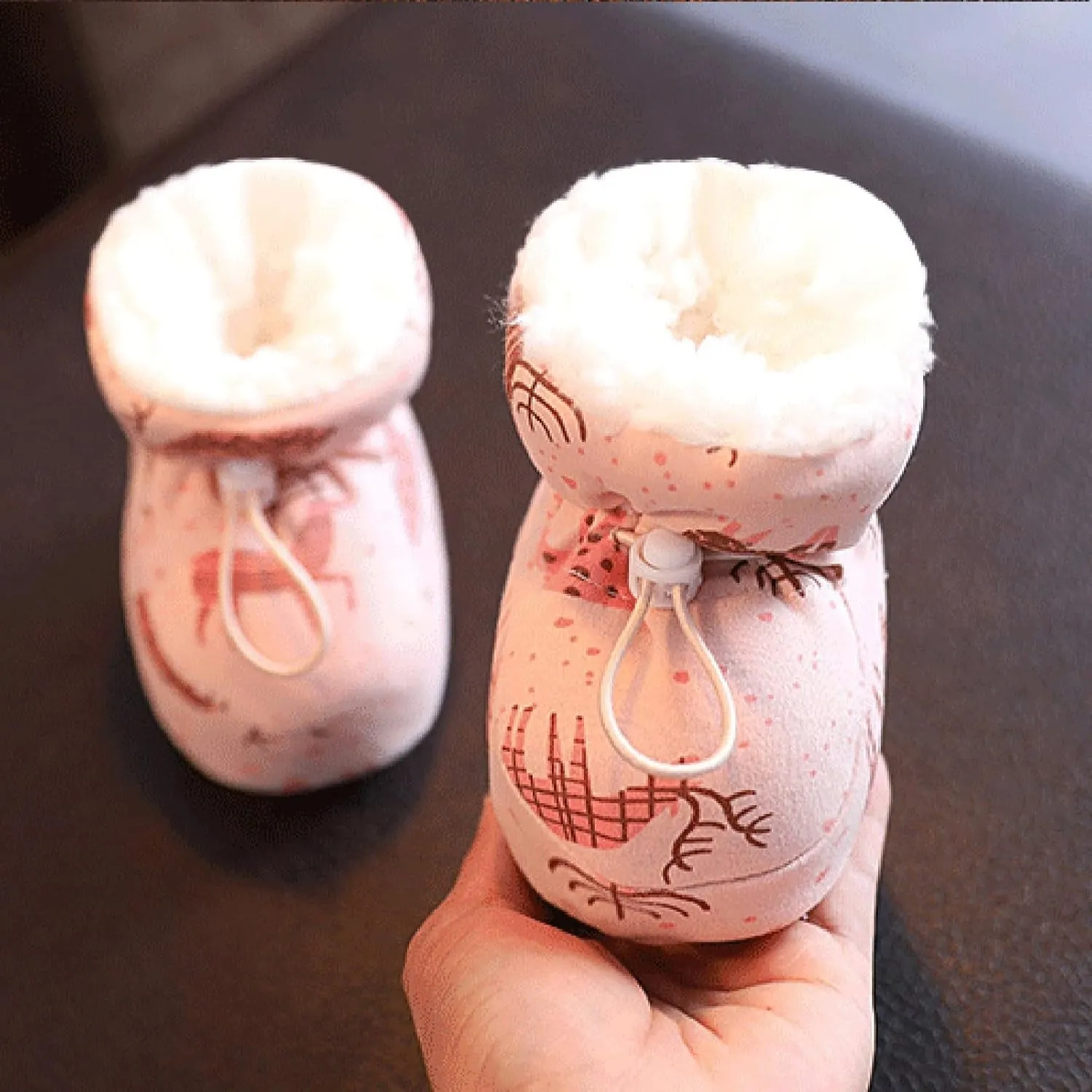 Warm Fr Baby Boots Baby Boys Girls Fleece Knit Winter Warm Snow Soft Sole rib Shoes Winter Booties for Newborn