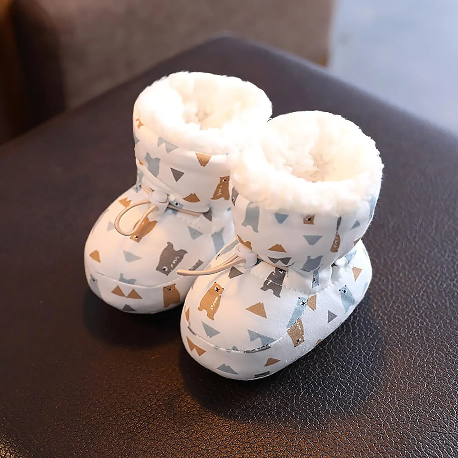 Warm Furry Baby Boots 2024 New Warm Cozy Fleece Baby Booties Winter Snow Anti Slip Soft Sole Warm Sock Baby Shows Girl