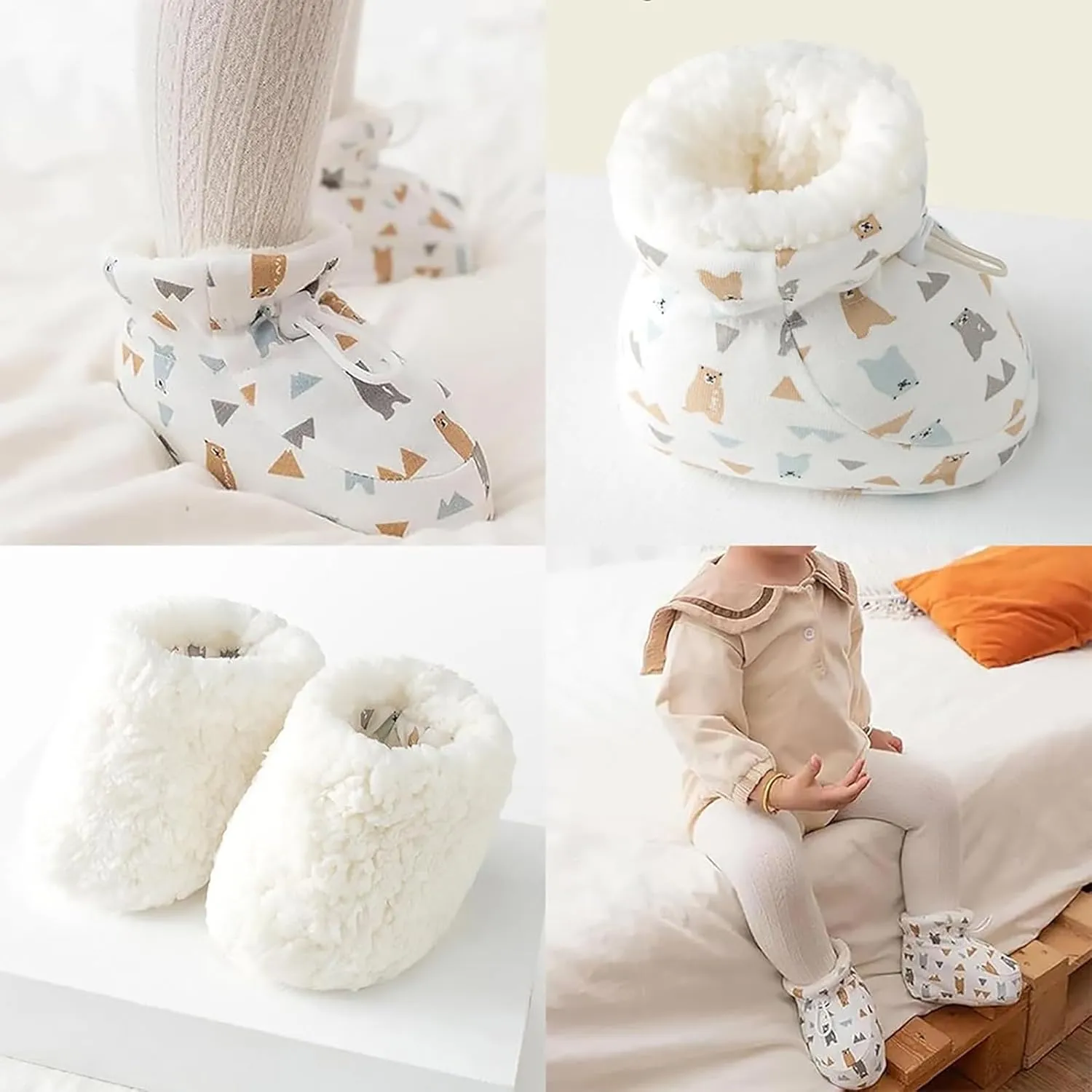 Warm Furry Baby Boots 2024 New Warm Cozy Fleece Baby Booties Winter Snow Anti Slip Soft Sole Warm Sock Baby Shows Girl