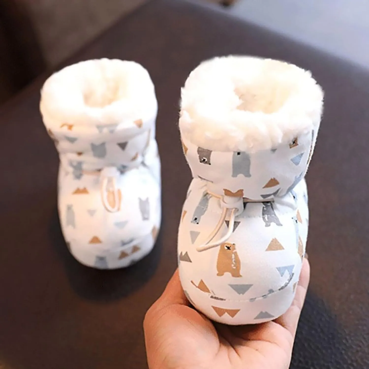 Warm Furry Baby Boots 2024 New Warm Cozy Fleece Baby Booties Winter Snow Anti Slip Soft Sole Warm Sock Baby Shows Girl