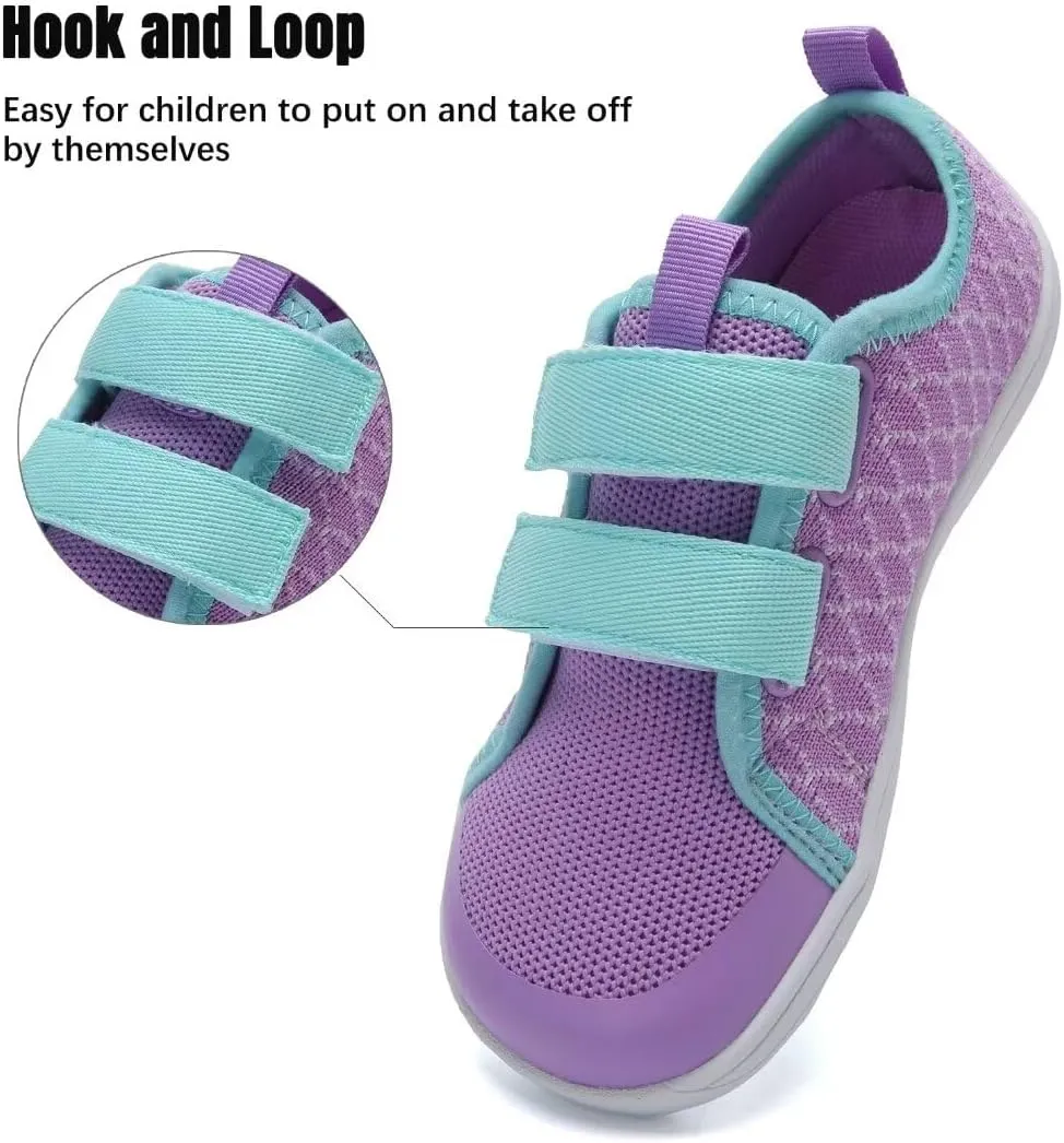 WateLves Toddler Little Kid Wide Barefoot The First Walking Shoes Girls Boys Breathable Lightweight Splay Naturally Minimalist Sneakers
