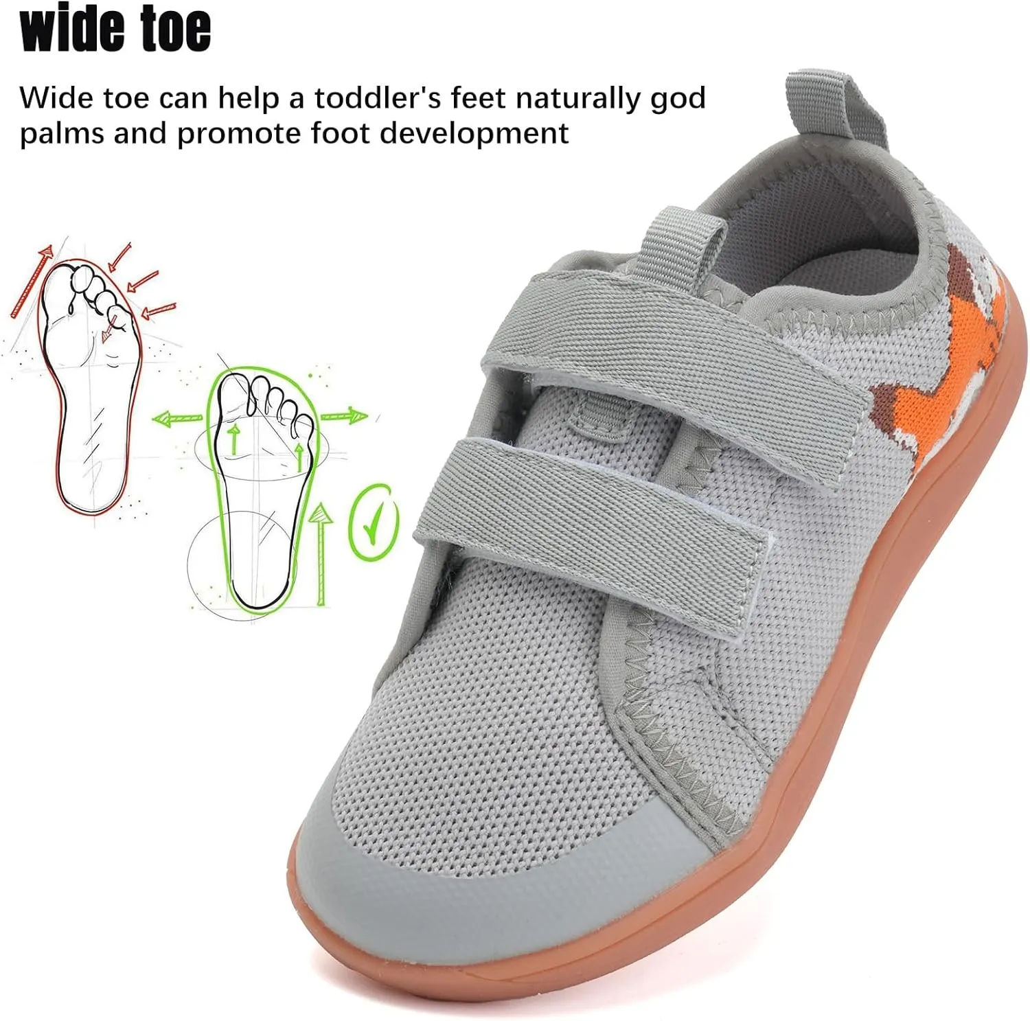 WateLves Toddler Little Kid Wide Barefoot The First Walking Shoes Girls Boys Breathable Lightweight Splay Naturally Minimalist Sneakers