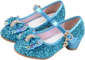 YING LAN Girl's Princess Cosplay Performance Shoes Sequins Wedding Party Dress Shoes Low Heeled Mary Jane