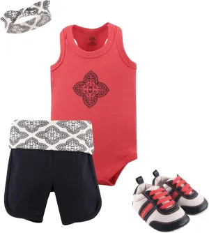 Yoga Sprout Bodysuit, Shorts and Shoes Set, 3 Piece