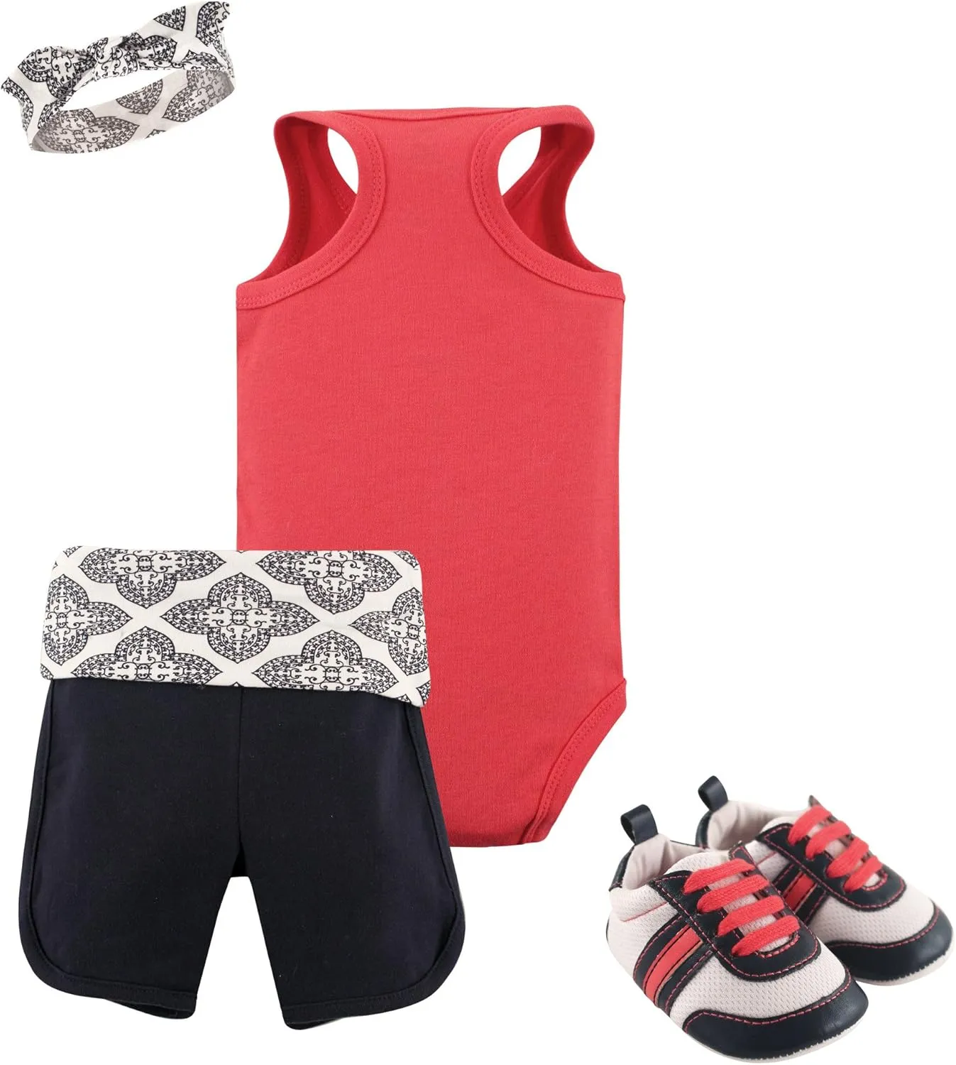Yoga Sprout Bodysuit, Shorts and Shoes Set, 3 Piece
