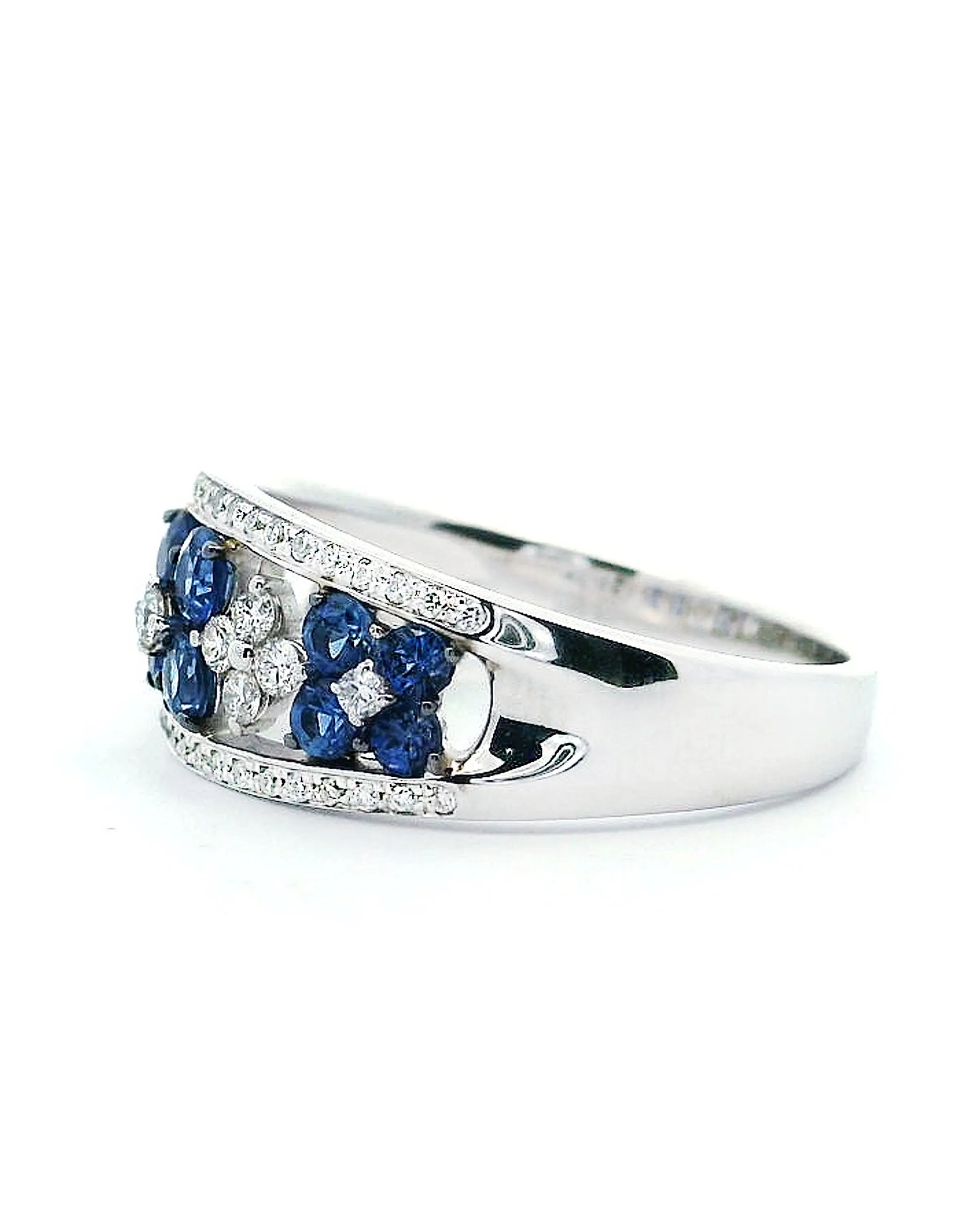 Zeghani 14K White Gold Sapphire and Diamond Ring - ZR1871